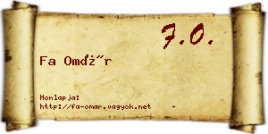 Fa Omár névjegykártya